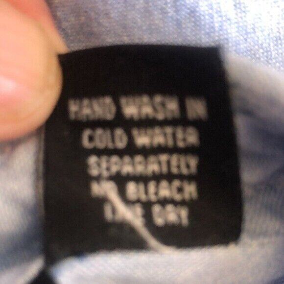 Vintage Citi Craze Women's L Blue Button Front Embroidered Flowers Short Sleeve - Picture 5 of 7